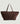 Bolso tote grande Lou de ante - Marrón Oscuro