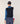 Pull col roulé color block en laine mérinos - Bleu Marine