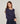 Fine knit round neck sweater - Denim Blue