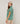 Pull long col montant manches courtes chiné - Vert