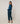 Pantalón recto de lona estampada - Azul