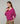 Jersey oversize de lana con cuello de pico - Fucsia
