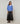 Jersey oversize de lana con cuello de pico - Azul Horizonte