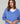 Jersey oversize de lana con cuello de pico - Azul Horizonte
