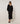Jersey oversize de lana con cuello de pico - Negro