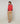 Tricolour round-neck merino wool sweater - Orange Corail
