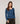 Jersey lana merino escote asimétrico - Azul Denim