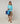 Conjunto twin de seda con cuello redondo - Azul Turquesa