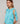 Conjunto twin de seda con cuello redondo - Azul Turquesa