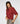 Jersey de lana merino de manga 3/4 con cuello redondo - Rojo oscuro