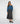 Long flared leather skirt - Black