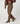 Straight stretch suede leather pant